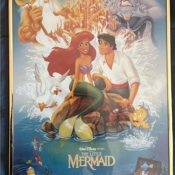 Rare vintage Disney the little mermaid banned poster with Eric &Ursula - Picture 2 of 4